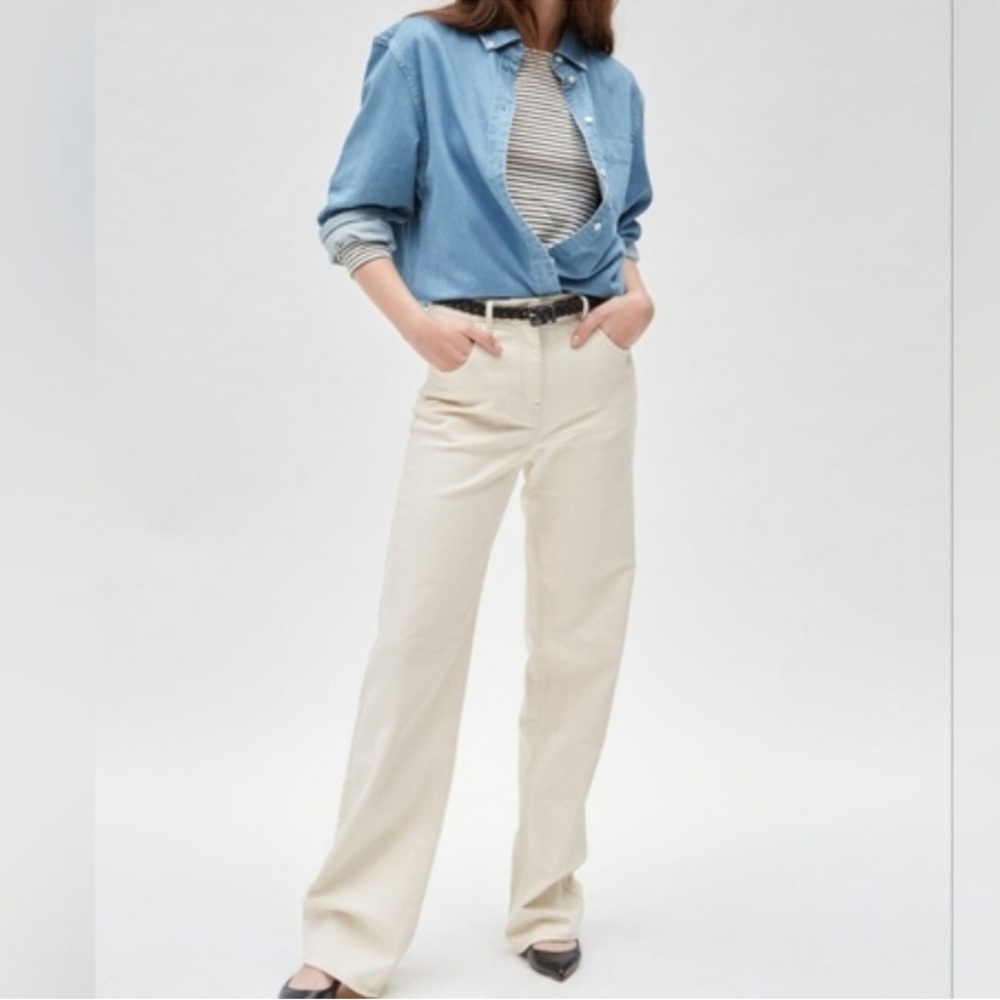 THAKOON Women's HIGH WAIST EC CRU Cream Jeans